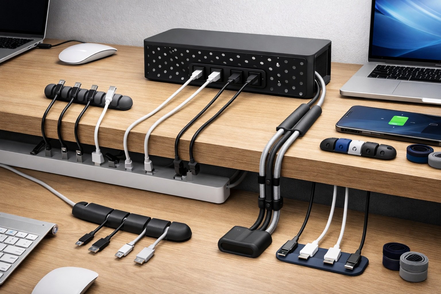 organizadores de cables para escritorio